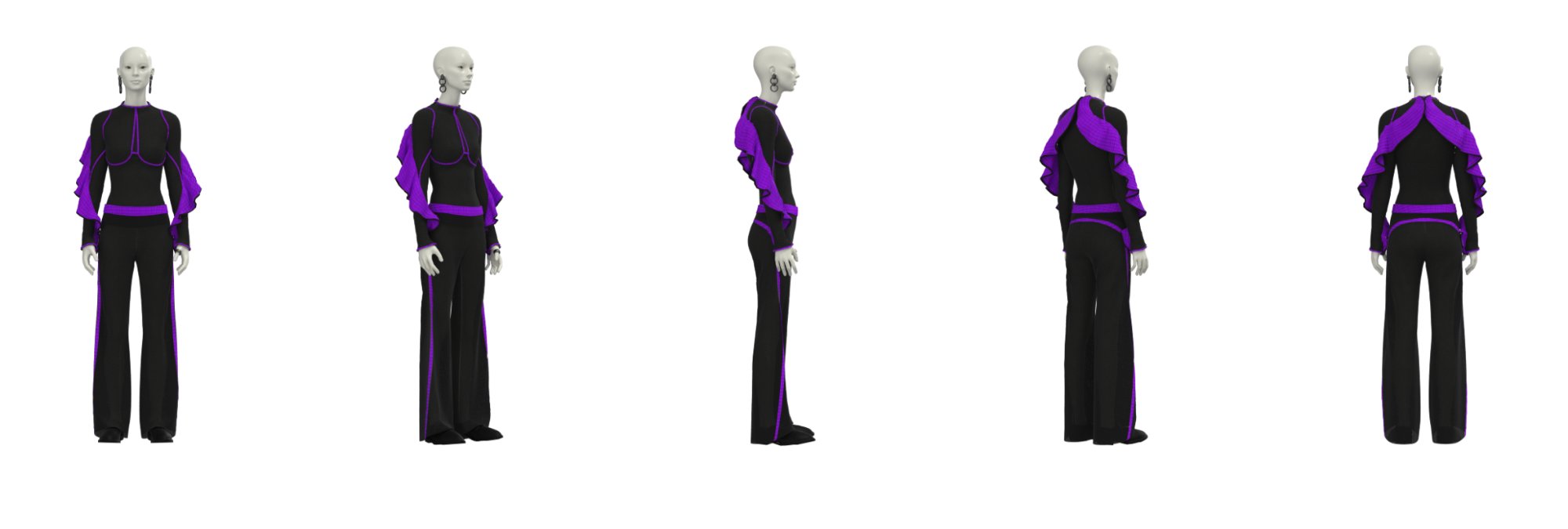 Purple Ruffle Set — 5-View