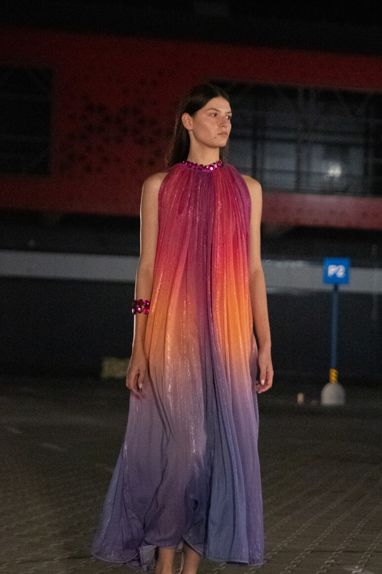Sunset Draped Gown