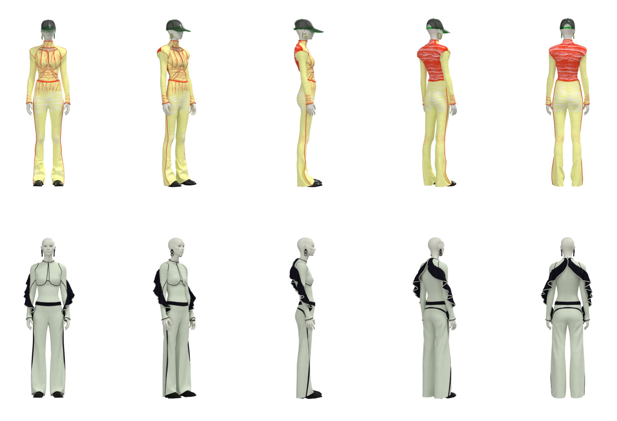 Yellow Knit + Mint Jersey — 5-View